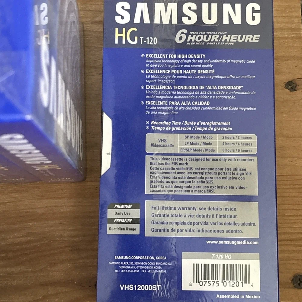 Samsung HG (High‎ Grade) T-120 VHS Tape 6-Hour VTG NOS 11 New Sealed Anti Fugus